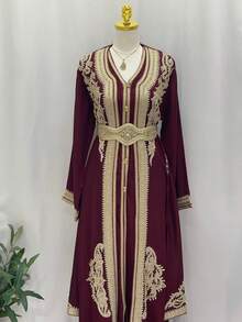 Omima Morocco Style Kaftan - Màu Tím - Xem 1