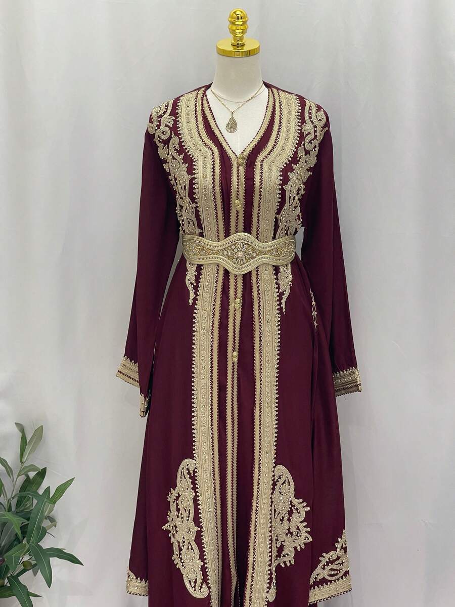Omima Morocco Style Kaftan - Màu Tím - Xem 1