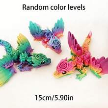 1 szt. Drukowana w 3D Mini Rodzina Smoków, Ruchome Stawy - Kolorowa Kolekcja, Dekoracja Domu i Biura, Ozdoby Pulpitu, Nadaje Się Do Różnych Dekoracji Pokoju Statuetki