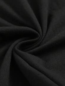 Spring Tops Fashion Letter Print Women's Round Neck Pure Cotton T-Shirt Simple Design, Comfortable And Breathable, Suitable For Daily Casual Wear, Versatile, Shows Natural And Elegant Style, Summer Party Essential, Local Delivery Loose And Comfortable Summer - 黑色 - 查看 5