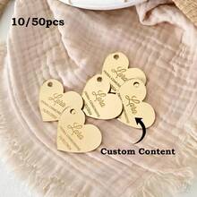 10/50 Pieces Personalized 6cm Heart-Shaped Acrylic Name Tags, Custom Wedding Gift Box Packaging Accessories, Bridesmaid Proposal Box Label Tags - Multicolor - View 1