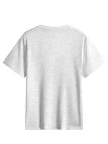 200g Pure Cotton T-Shirt 2025 Summer Ladies New Short Sleeve Pure Cotton Holiday Pattern Short Sleeve Round Neck Couple Wear Small Shirt Tops - Màu Xám nhạt - Xem 3