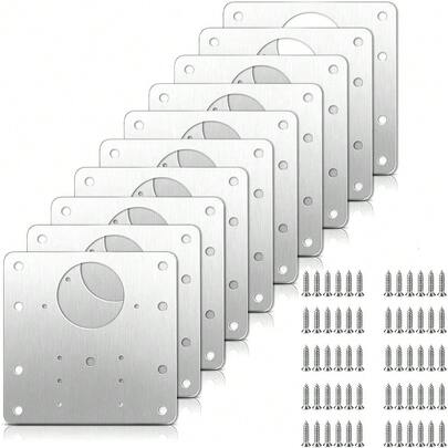 2 Kitchen Cupboard Door Hinge Repair Kit Plate And Fixing Screws Cabinet UK