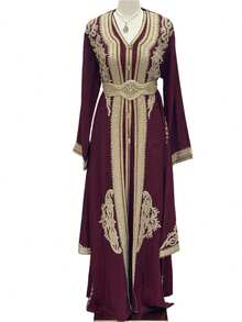 Omima Morocco Style Kaftan - Màu Tím - Xem 2