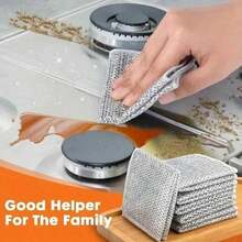 10/20 Pack Microfiber Wire Cleaning Pads - Double-Sided Reusable Kitchen Soap Washing Pads For Scratch-Free Dishwashing, Cutlery And Cookware Cleaning