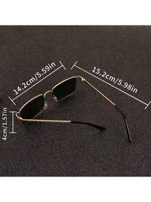 1pc Unique Twisted Leg Fashion Oval Fashion Glasses Set, Stylish Back To School Preppy Look - Multicolor - View 7