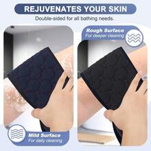 MExfoliating Back Scrubber With Handles 39 Inch DoubleSided Back Exfoliator Body Scrub Towel Exfoliating Washcloth Bath Tool For Use In Shower Back Washer To Deep Clean Your Skin For Men And Women5001 - Black - View 4