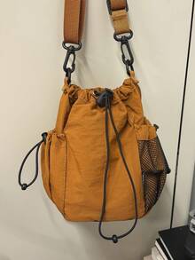 女士斜挎水桶包，全新简约百搭设计，时尚小巧，适合外出旅行，可装手机、钥匙、水瓶，度假必备 - 彩色 - 查看 5