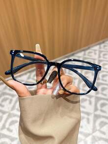 1 件超大男女通用复古休闲时尚有色眼镜，简约复古风格电脑眼镜，可爱百搭，适合学校、日常使用和办公室