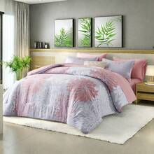 7 Pieces (Full/Queen/King) Elegant Bed In A Bag Comforter Set, Twin(5 Pieces),Stylish Solid Comforter, Soft Microfiber, Comfortable And Warm, Cloud-Like Soft Bedding Set, Bedroom Decor For Spring/Summer/Autumn/Winter, Ideal Gift - 粉色 - 查看 3