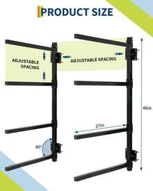 4 Kayak Storage Rack, 400 Lbs Heavy Duty Adjustable Kayak Wall Mount Rack For Garage And Outdoor Storage, Metal Stand Perfect For Canoe Paddle Board Surfboard - 黑色 - 查看 2