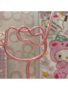 1/3PCS Sanrio Hello Kitty 彩色萌猫头吸管 可爱款式萌妹高颜值 - 以及可重复使用的弯直吸管，适用于冷饮、奶茶、咖啡、果汁、冰沙、厨房、餐厅、鸡尾酒会、返校、女朋友/男朋友、父母、朋友、节日用品，