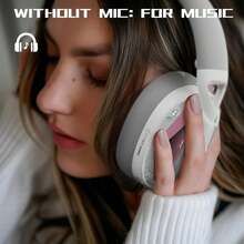 ATTACK SHARK L60 Headset Gamer Leve Sem Fio Over-Ear com Microfone Removível com Cancelamento de Ruído, Modos Tri-Modo (Cabo/BT/2.4G), Drivers de 40mm, Som Estéreo 5.1 Canais, Bateria de 40h+ para PC/Windows - Pó branco - Visão 7