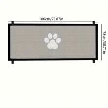Portable Pet Gate, Durable PE Mesh Fence, Adjustable, Convenient Installation, Indoor/Outdoor Pet Stair Barrier, Multifunctional, Space-Saving Design - Not Suitable For Large Dogs, Make Sure Wall Surface Is Clean Before Adhesive Attachment