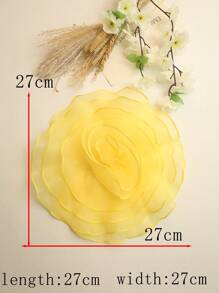 Extra Large Plain Organza Multi-Layer Ruffled Fabric Flower, Simple Design For DIY Clothing, Wedding Dress, Garment Accessories