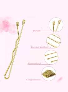 50/100/150pcs/Pack Gold Women's Hair Clips, 5cm Side Wavy Hair Claws, Suitable For Daily Use, Hairstylists, And Bridal Hairstyles, Hair Accessories, Hair Slide, Hair Barrettes, School Stuff,