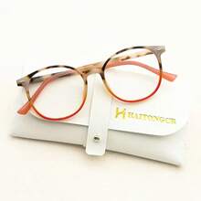 HAITONGCR Fashionable Women's Reading Glasses, With A Dual Color Splicing Round Frame That Is Versatile And Suitable For Daily Use Such As Watching Mobile Phones, Computers, And Going Out. Comes With Glasses Case And Glasses Cloth - 透明色 - 查看 9