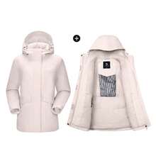 CAMEL CROWN Women's Thick Hard Shell Jacket, Wind & Water Resistant Padded Coat, Mountaineering Jacket - Oak Ash - View 2