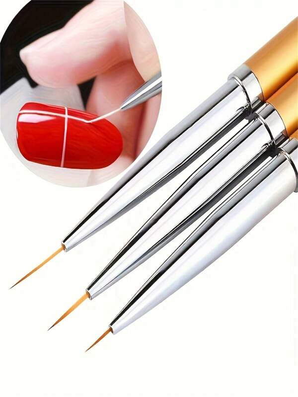 Pinceau de peinture doré ultra-fin à pointe, outil pour nail art œil de chat, pinceau professionnel super fin pour la conception d'ongles et l'art, pinceau de peinture, pinceau floral, traçage, convient pour la peinture sur métal faite main. Convient pour les artistes DIY, Halloween, Noël, cadeau d'anniversaire parfait. Convient pour la maison, le salon de beauté, la peinture de mariage
