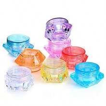 QY 50 Pcs 5 Gram 5 ML Cosmetic Sample Empty Container Plastic Clear Cosmetic Pot Jars With Lids Diamondshape Makeup Jars Bottles For Eye Shadow Nails Powder JewelryMixColor 8502 - As Pic - View 4