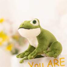 12厘米/4.72英寸仿真坐姿青蛙玩偶毛绒玩具，柔软蓬松的填充动物，特殊房间装饰，儿童生日礼物，派对装饰，感恩节，圣诞节礼物 - 綠色 - 查看 9