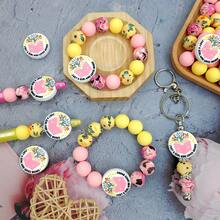 25pcs 15mm Round Silicone Beads, DIY Craft Materials - Teacher's Day And Back To School Gift Set, Suitable For Pens, Necklaces, Key Chains, Birthday, Holiday, Father's Day, Mother's Day Gifts - Campus Series - View 8