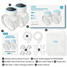 2pcs 180ml Wearable Electric Breast Pump 4 Modes Inverter Mode 12 Settings Per Mode Low Noise Anti-Spill Design - Multicolor - View 6