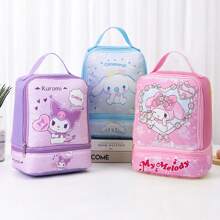 1 件 Sanrio Kuromi、Hello Kitty、Cinnamoroll 午餐袋、便当袋、可爱卡通主题双层午餐袋，适合学校、学生、办公室工作人员、户外聚会、野餐、节日、生日礼物、圣诞礼物