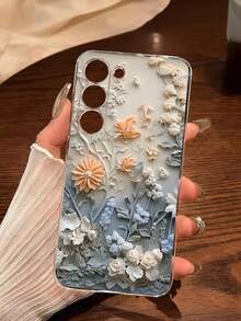 1pc Beautiful Floral Oil Painting Pattern Soft Phone Case Compatible With IPhone 17 Series, Compatible With Samsung, Compatible With Honor, Compatible With Samsung, Compatible With Redmi, Compatible With Galaxy A04e/12/A13/A14/A34/A50/A52/A53/A54/S21/S22/S23/S24/S25/S25Ultra, 6A/7A/8A, 12T/13T,International Version, Not The Domestic Version - Clear - View 6