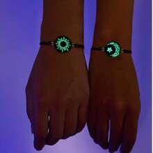1pair Luminous Sun Moon Stars Couple's Hand Rope Best Friend Bracelet