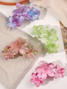 1 件彩色大理石图案花朵发夹，大号波西米亚海滩发饰发饰花朵发夹，学校用品，大学