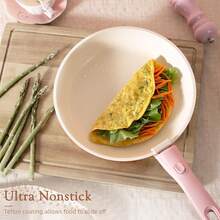 21 piezas Juego de ollas y sartenes antiadherentes, Juego de utensilios de cocina de cerámica con mangos desmontables, Juego de cocina para autocaravana con mangos extraíbles, Apto para horno, Apto para inducción, Apilable, Antiadherente, Color rosa - Rosa - Ver 3