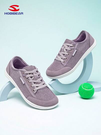 HOBIBEAR 女士休闲运动鞋，时尚简约透气系带宽头赤脚鞋，适合日常穿着和锻炼