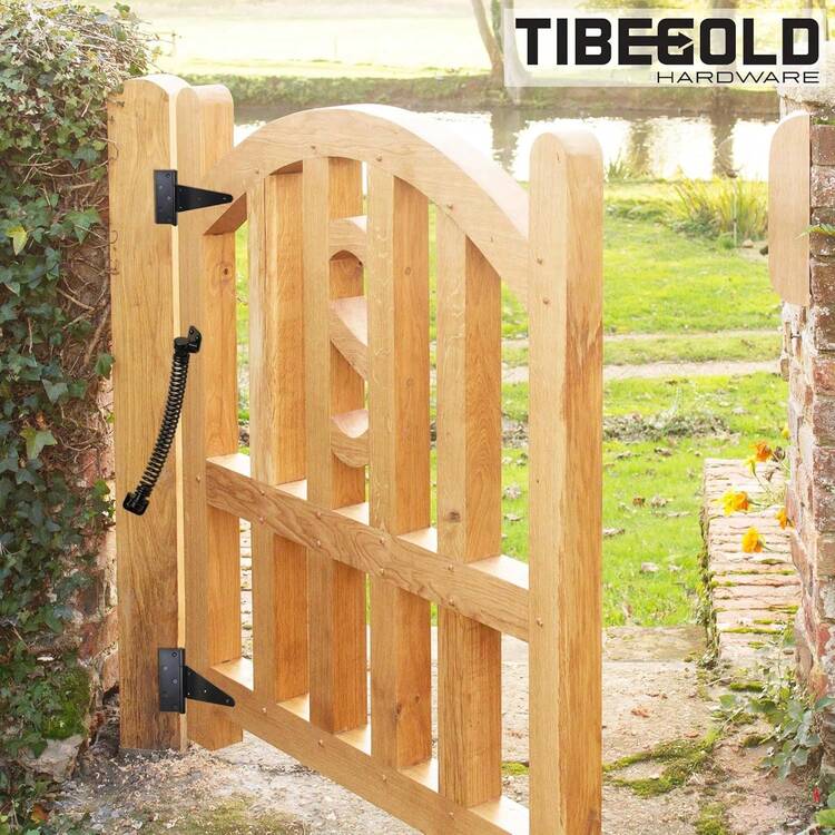 14 Inch Heavy Duty Gate Spring Closer – Self-Closing Adjustable Tension Hardware For Wooden & Vinyl Gates, Doors, Fences (White)