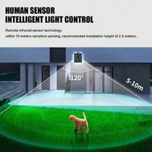 1 件户外太阳能运动灯，IP65 超亮可折叠安全太阳能户外灯，3 种模式无线运动传感器太阳能灯 120° 可折叠，适用于室外花园前门庭院和商业照明