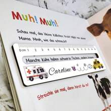 Personalisierter weißer Acryl Lineal, Lineal mit Lesehilfe, Aufnahme Leselineal, Schulanfang, Lehrergeschenk, Schülergeschenk, einzigartiges Geburtstagsgeschenk