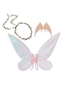 Set de 2 piezas de alas de hada para adultos, 3 piezas de alas de mariposa para niñas, alas de ángel, accesorios de disfraz de hada para mujeres, 6 opciones de color