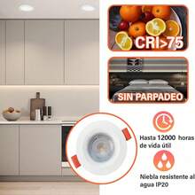 3 Inch LED Recessed Lighting, 3W Round Downlights (55W Halogen Equivalent), CRI80, 6500K White LED Ceiling Light For Living Room, Office, 10 Pack - 5W (450lm) - View 7