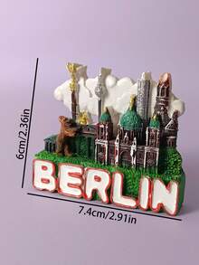 1 pezzo Calamita da frigo souvenir da viaggio 3D creativa della città, calamita decorativa fatta a mano, adatta per Natale - Multicolore - Visualizzare 23