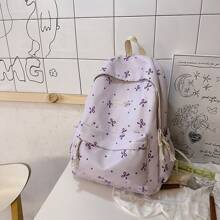 The New Japanese-Style Fresh And Artistic Versatile Large-Capacity Bowknot Printed Backpack Is Suitable For Students To Go To School, Attend Classes, Study Independently, And Commute. It Is Also A Great Holiday Gift For Ladies.