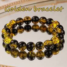 1pc Natural Citrine Tigers Eye Crystal Bracelet For Women Summer Beaded Bangles Money Gifts For Boyfriend Dad 50th Birthday