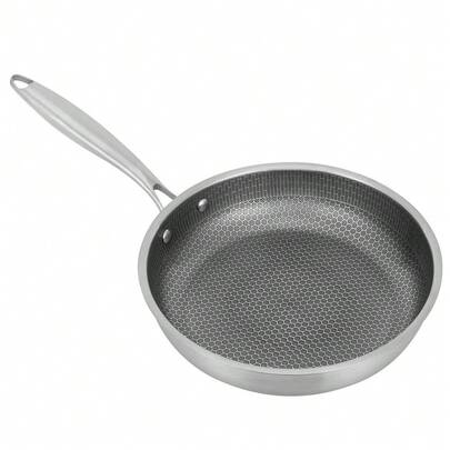 Edelstahlpfanne Wabenstruktur 26cm mit Keramikbeschichtung der neuesten Generation - für alle Herdarten geeignet - Antihaft Pfanne mit rundem Rand zum Kochen, Braten und Schmoren