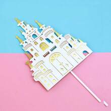 Decoración de cumpleaños feliz del castillo de la princesa princesa, decoración para el hogar, para hornear, cupcakes, toppers, banderines para pasteles, suministros de fiesta, regalo de amor - Multicolor - Ver 4