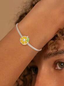 1 件时尚 925 纯银草莓串珠吊坠适合女士手链手镯 DIY 珠宝制作和日常服装搭配珠宝装饰适合女孩 - 銀色 - 查看 9