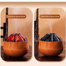 USB Powered Portable Simulated Charcoal Flame Humidifier, Aromatherapy Essential Oil Diffuser, Air Humidifier Ambient Light, Great For School Dorm Homes And Offices, Study Rooms, Yoga Rooms, Single Room Desktop Diffusers, Perfect Christmas Or Valentine's Day Gift! - 黑色 - 查看 6