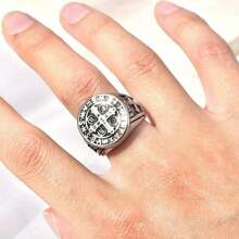 Vintage Exorcist Titanium Steel Cross Ring Niche Personalized Punk Men's Hand Ornaments