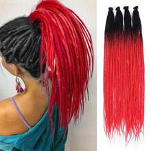 20 Stränge 24 Zoll synthetische Dreadlock Extensions Hippie-Stil einseitig gedreht Farbverlauf Blond 0,6 cm Breite Loc Extensions Reggae-Stil gehäkeltes Haar für Frauen, Halloween, Weihnachten