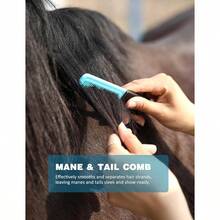 Horse Grooming Brushes Kit 8 Pieces With Organizer Bag Horse Grooming Care Series Horse Brush Sets Blue - Blue - View 5