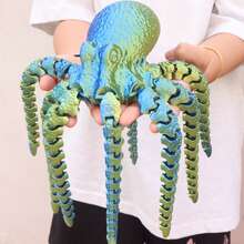 1 pulpo gigante de 41 cm/16,14 pulgadas, monstruo del océano, pulpo enorme, pulpo colorido, pulpo negro y dorado, regalo de fiesta de decoración navideña, regalo de cumpleaños, decoración artística divertida impresa en 3D, decoración del hogar, decoración del automóvil, decoración del jardín, regalo de San Valentín