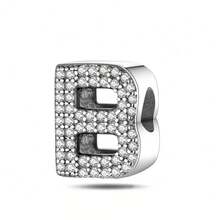 26pcs Silver-Plated English Alphabet Charm Beads, Elegant Fashion Jewelry For Bracelet Necklace, Birthday Gift For Mom, Women, Family